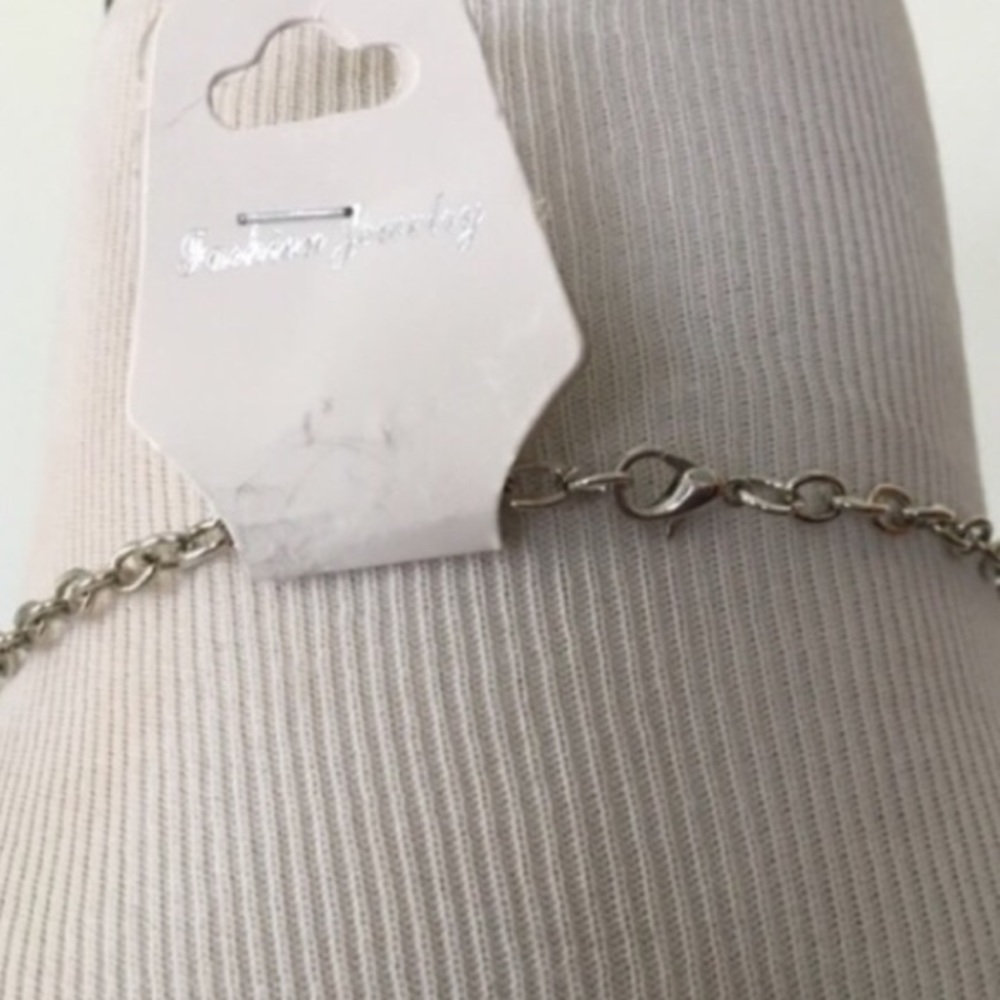NWT Bohemian Necklace Silver Colored Blue Beads - Picture 6 of 6